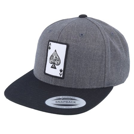 Iconic - Grå snapback Caps - Ace Of Spades Charcoal/Black Snapback @ Hatstore