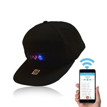 LED-display Bluetooth-keps med engelska tecken, gångkaraktär, keps med tecken, lysande keps (58-60 cm) -hg