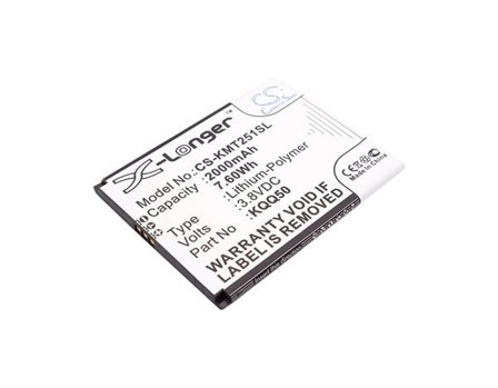 Batteri til smarttelefon, mobil for KAZAM Thunder2 5.0, TH25014-01