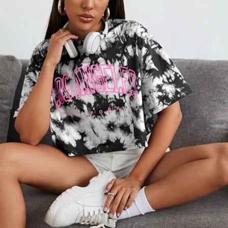 Kortärmad T-shirt För Kvinnor Med Rund Hals S