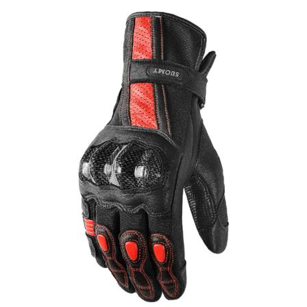 Kvinnor Motorcykel Handskar Lady Long Full Finger Scooter Red L