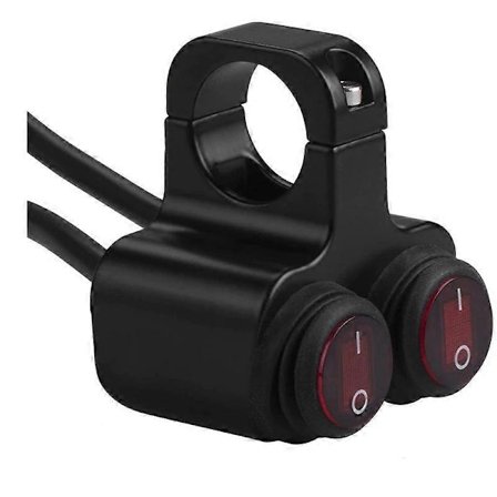 12V Vanntett Motorsykkel ATV Sykkel 22mm 7/8 tommer Styre Dobbel Kontroll Dreppe Knapp Forlykt Bryter Fare Brems Lys Tåkelys På Av Brytere