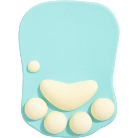 Katt Pote Musematte, Ergonomisk Musematte, Silikon Gel Musematte, Søt Musematte, Kawaii Musematte, for Hjem/Kontor/Gaming, Musematte Grønn & Gul