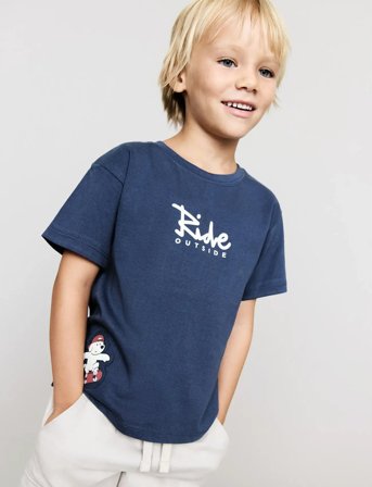 Mango Dog Printed T-Shirt - Navy - 4-5