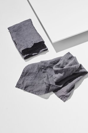 Pastill - Frank serviet i fransk hør 2-pak - Grå - Servietter - 45X45 - Fra Homeroom