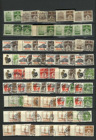 Danmark - Samling af reklame mærker på 1 A4 indstikskort