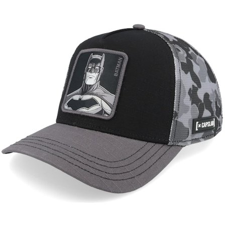 Capslab - Noir trucker Casquette - Dc Comics Batman Grey/Black A-Frame Trucker @ Hatstore