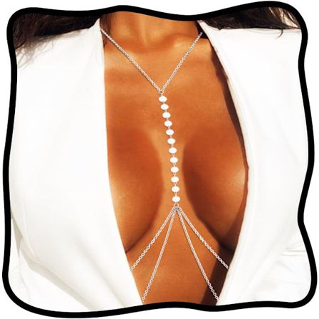 Perle BH Kæde Guld Lagdelt Brystkæde y Halskæder Kropskæde Smykker til Kvinder Sølv