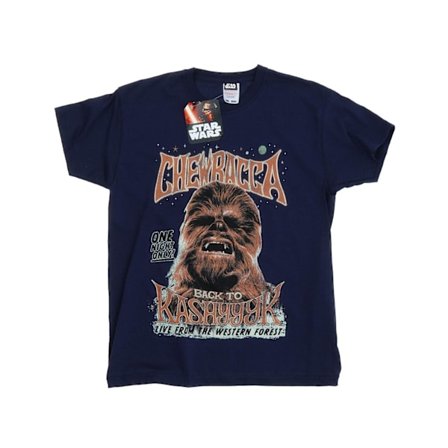 Star Wars Boys Chewbacca Rock Poster T-Shirt 7-8 år Deep Nav