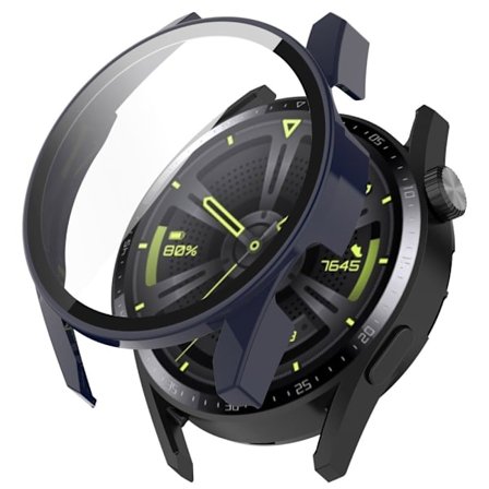 Huawei Watch GT 3 (42mm) TPU frame + tempered glass screen protector - Dark Blue