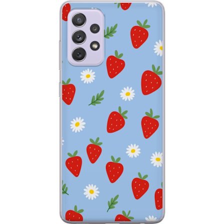 Kompatibel Mobilcover til Samsung Galaxy A52s 5G Jordbær jordbær tryk sommer bær blomster pæoner svensk midsommer retro design køkken