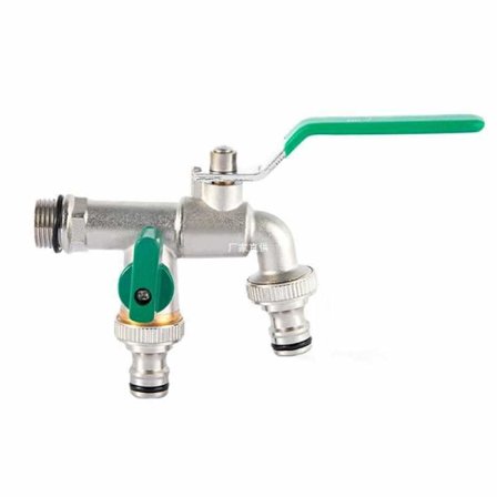 Puutarhan hana, 1/2 tuuman kaksoislähtöhana, messinki, ruoste- ja pakkasenkestävä