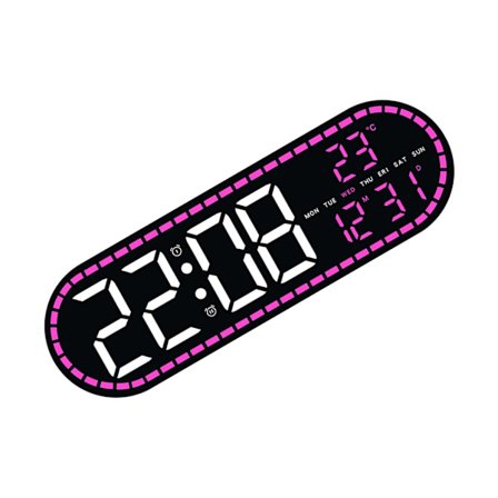 Modern Geometrisk Digital Klocka Inklusive Temperaturvisning