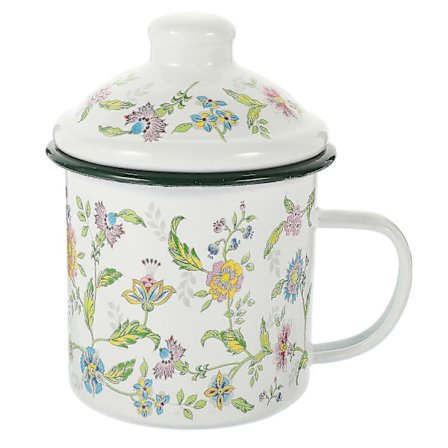 Enamelkop i pastoral stil, stor kapacitet, emaljekaffekrus, vintage kaffekrus til spisebord, BVI