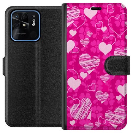 Yhteensopiva Lompakkokotelo Xiaomi Xiaomi Redmi 10C PopSydänKuviointi