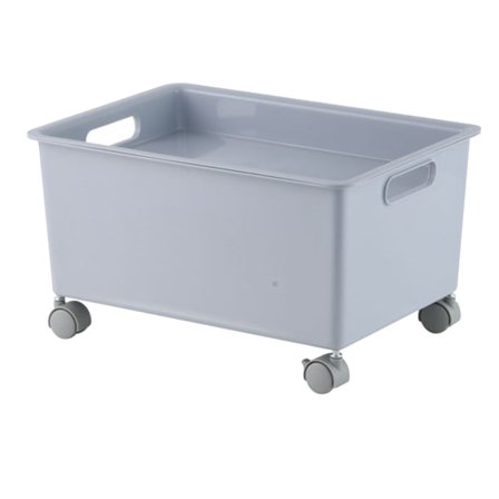 Opbevaringskurv Rullekurv Premium PP Robust Bærbar Flytbar Enkel Opbevaring Stor Kapacitet Organiseringsboks til Bøger Tøj Sko Grå