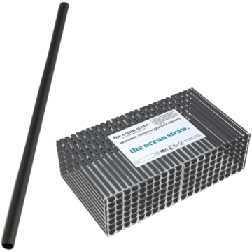 Sugerør The ocean straw Flergangs Svart 6x200mm