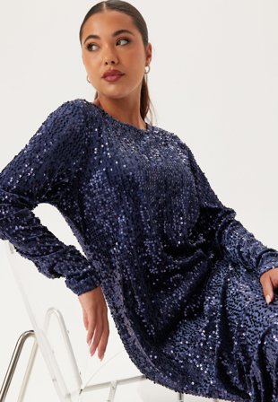 Happy Holly-Sequin Long Midi Dress-44/46