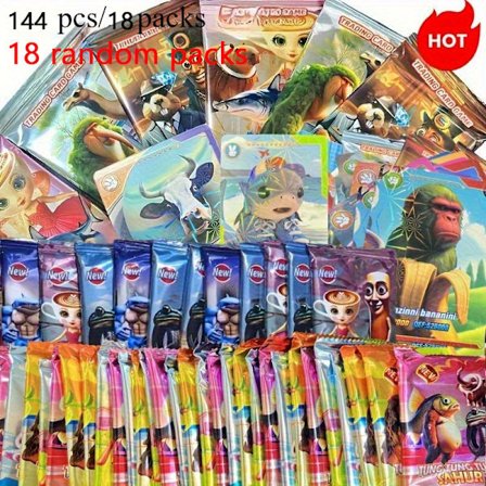 288 stk/36-pakning 144 stk/18-pakning Offisiell italiensk Brainrot Rot-kortsamling, Tralalero Tallala og Tung Tung Tung Sahur, Golden Card Flash