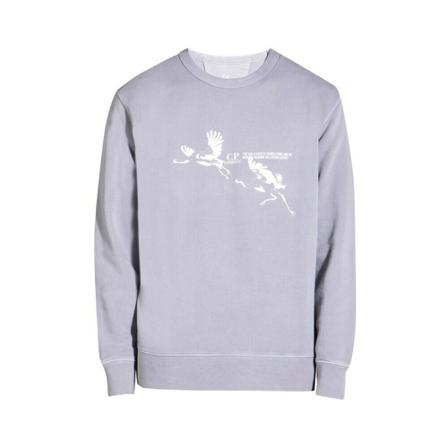 C.p. Company, 30/1 Fleece Flight Graphic Sweatshirt Niebieski, Mężczyzna, Rozmiar: XL