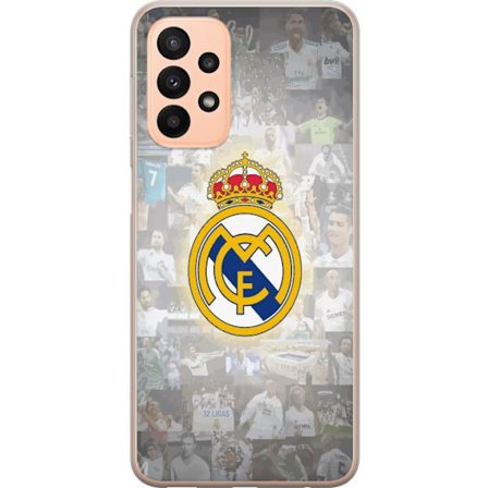 Kompatibelt Mobildeksel til Samsung Galaxy A23 Real Madrid Emblem Fotboll Klubbmärke Vit Guld Design