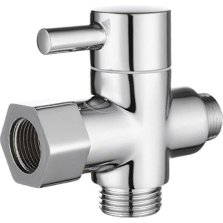 3-vägs mässingsventil 3/8"-12/17 T-adapter för toalett, förkromad, DSF007D