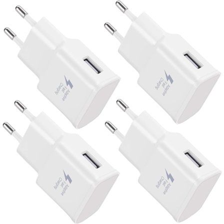 4-pakkaus 5V-2A USB-virtalähteen pistorasia-adapteri Universaali pikalaturi iPhone 12/11/X 8/7/6, Samsung Galaxy S22 S21 S20 S10 S5 S6 S7 S8 S9/Edge/