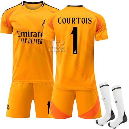 2024-2025 Real Madrid Aawy Børne- og voksenfodboldtrøje Jersey nr. 1 COURTOIS 18