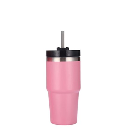 Pink 20oz Rustfri Stål Vakuumisoleret Tumbler med Sugerør Holder Drikkevarer Varme eller Kolde