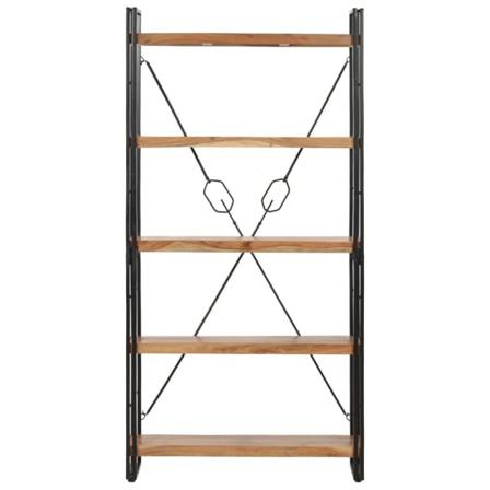 Vidaxl Bokhylla Med 5 Hyllor 90x30x180 Cm Massivt Akaciaträ Brun
