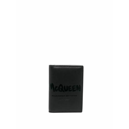Alexander McQueen Pung Sort, Herre Punge og Kortholder, Størrelse: ONE Size