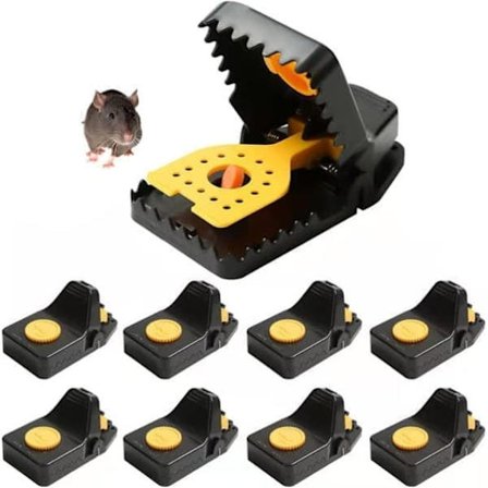 8-pack Professional Mouse Traps – Reusable Plastic Traps for Kitchen, Bedroom and Home