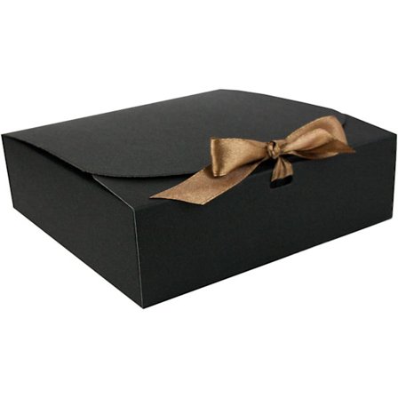 12 stk firkantede gaveesker, 16,5x16,5x5cm, svart