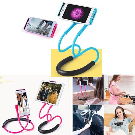 1 st (ljusblå) Universal Telefon Halshållare, Hals Lazy Hållare, Telefonhållare Runt Halsen För Att Sätta Mobiltelefon