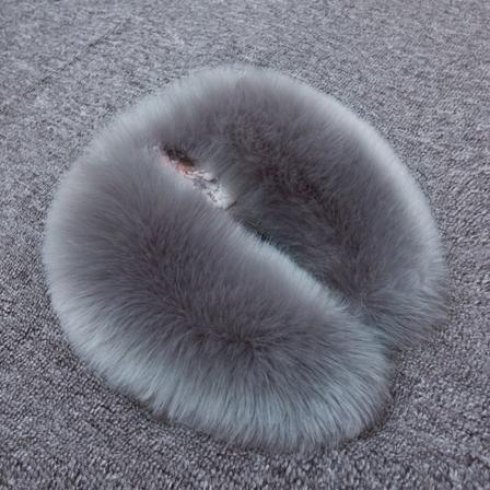 Kvinders falsk krave Aftagelig halv pelshatte Stribed down jakke Bomuld Frakke Frakke Pels Universal Gray rounded 55cm