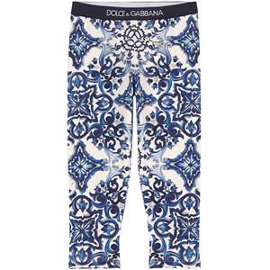 Kids - Dolce & Gabbana Printed Leggings Maiolica 18-24 Months - Bottoms - 18-24 months - Blue - Mädchen