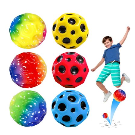 Jump Ball 6 stk., 7 cm høje hoppebolde hoppebolde hoppe gummibold til børn rumkugle hoppebold til sportstræning, udendørs sport