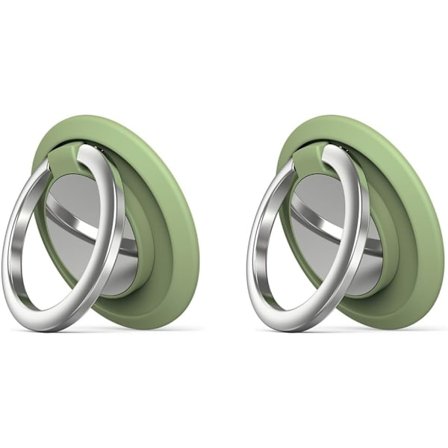 2 stycken Telefonringhållare, Justerbar Mobiltelefon Loop Universal Mobiltelefon Fingergrepp Ring Magnetisk Fingerring Stativ (Grön)