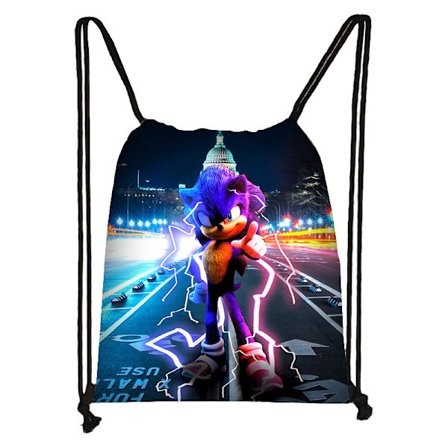 Sonic Gymnastikpåse Dragskopåse Portabel Ryggsäck med Ficka