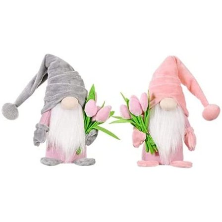 Seisova söpö tonttuja tulppaanin kukkakimppuja S hän kääpiö tonttuja luvut lahja KLB