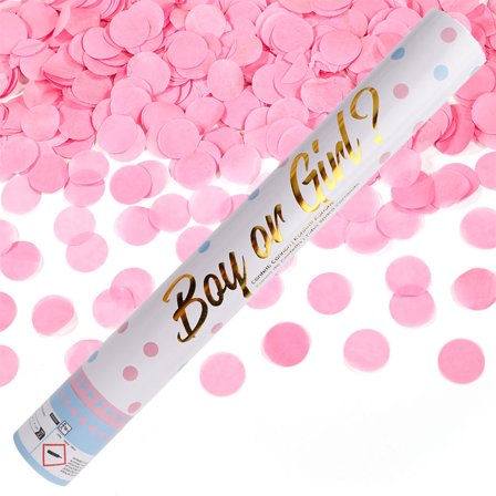 Konfettitykki Gender Reveal Pinkki 40 cm