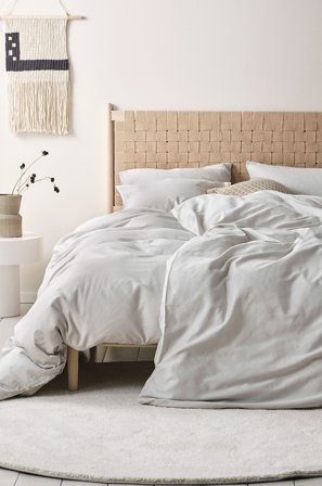 Jotex - Dynetrekk i Sateng Lys grå - NEZZIE - Kjøp Sengesett hos Jotex