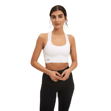 aim'n White High Support Ribbed Bra Träningskläder Dam Vit XS