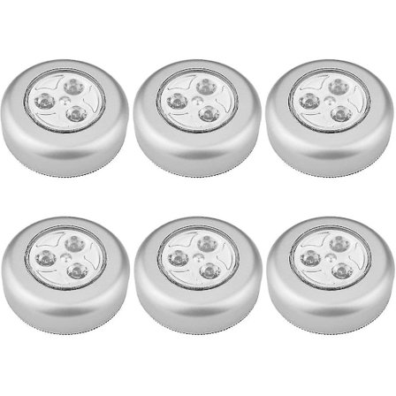 Berøringslampe, klistremerke lys, underskap LED nattlys med 3m lim pads, for skap, garderobe, skap, soverom, kjøkken, etc. (6 pakning)