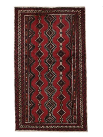 Baluch Rug 112X194 Black/Dark Red Wool, Persia