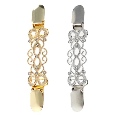 Mordely 2 delar Tröja Skjorta Clips Cardigan Krage Clips