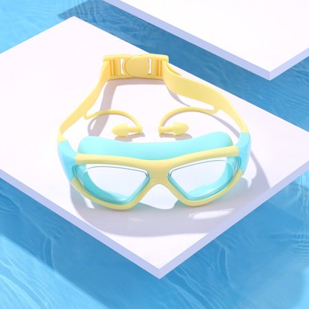 1 svømmebrille, anti-dugg svømmebriller med ørepropper, nese