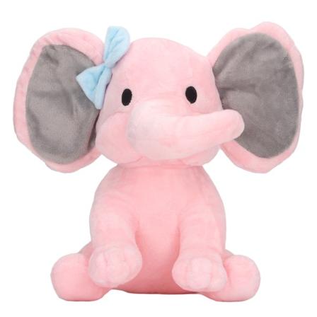 Vaaleanpunainen elefanttipehmo - söpö, turvallinen, pehmeä ja pörröinen täytetyt eläin lapsille ja kodin sisustukseen
