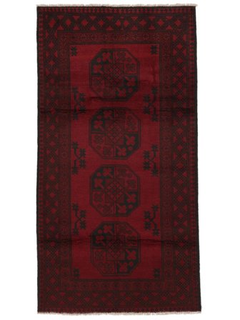 Afghan Fine Matta Orientalisk Svart (Ull, Afghanistan)