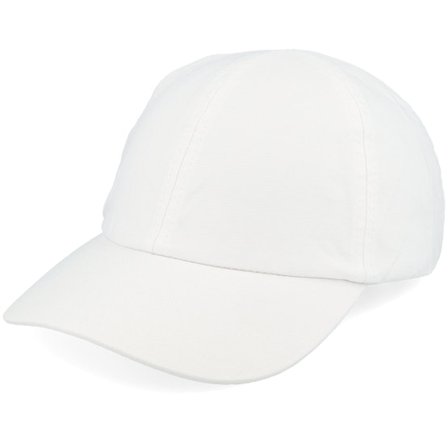 Seeberger - White unconstructed Lippis - Chambray Fabric White Dad Cap @ Hatstore